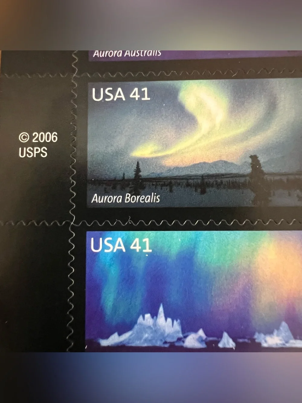 VTG 2006 Collectible Postage Stamps $0.41 Disney Northern Lights, Etc. 3 Sheets